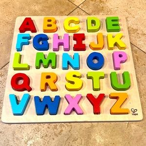 Hape Wooden Alphabet Puzzle with Colorful Wooden Letters